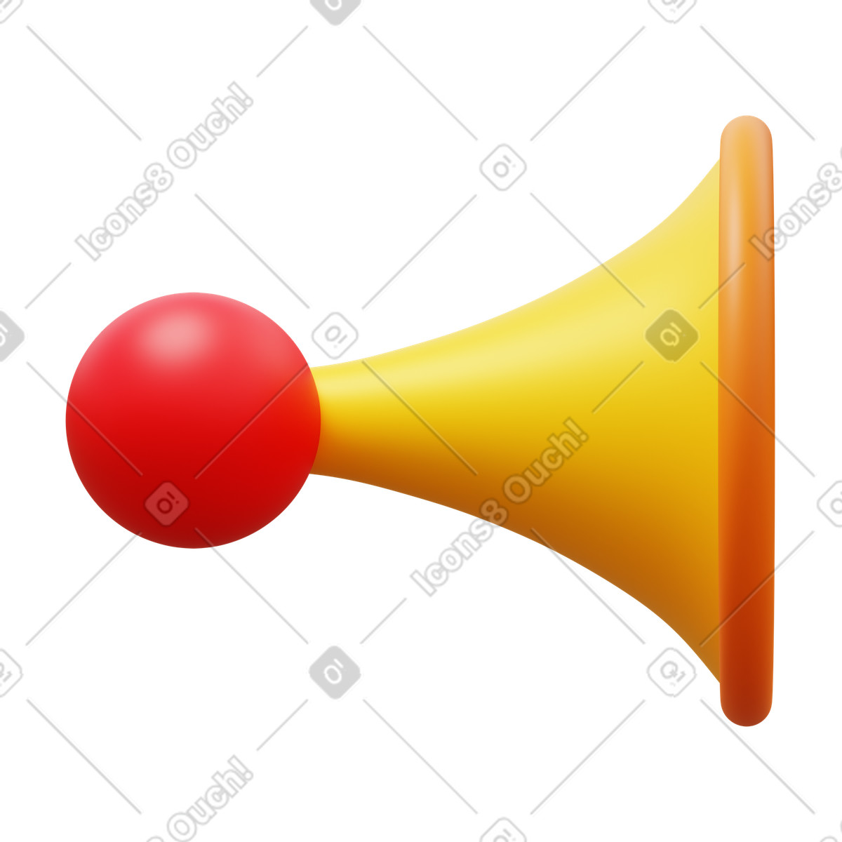 Horn illustration in 3D Fluency style download in PNG, SVG