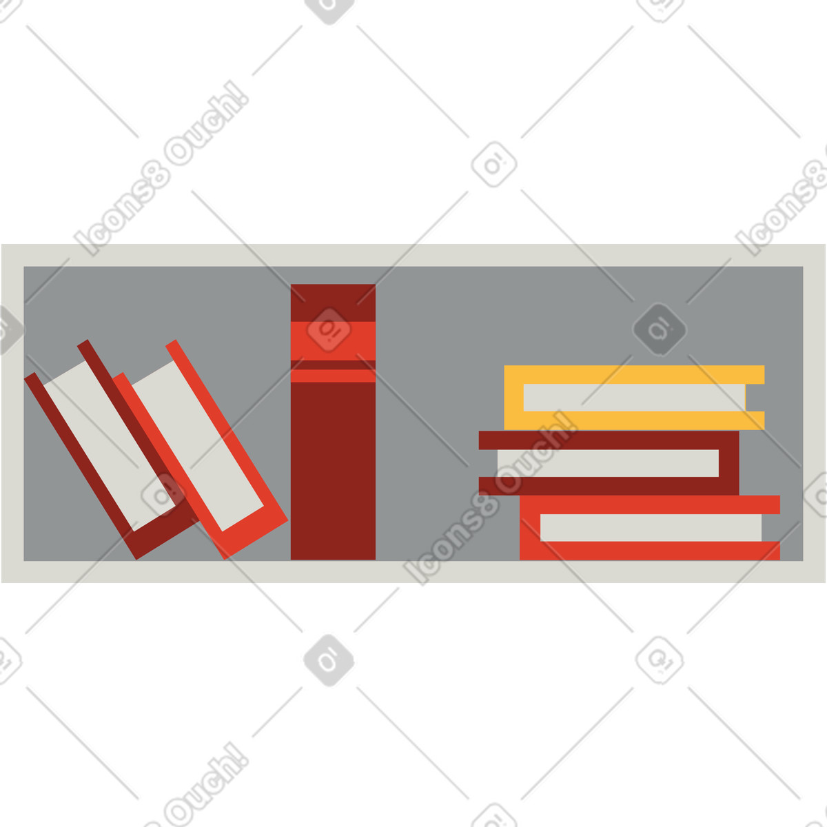 Biblioteca illustrazione in stile Burgundy scarica in PNG, SVG