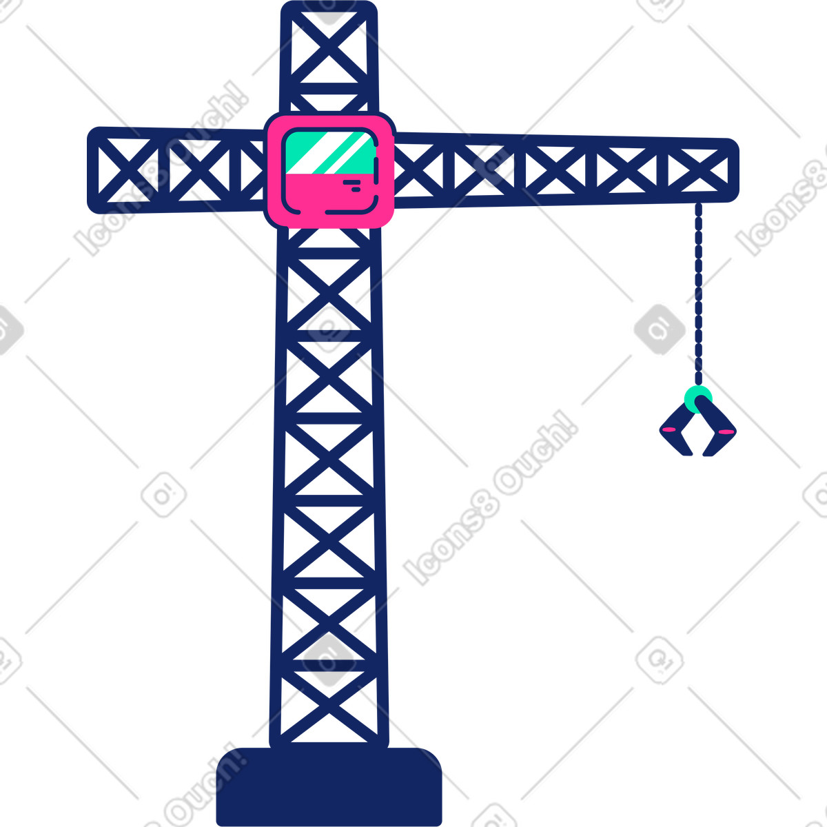 Construction illustration featuring a crane clipart image in PNG SVG GIF