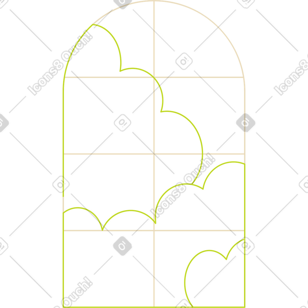 Illustration Fenêtre en arc dans le style Juicy à télécharger aux formats PNG, SVG