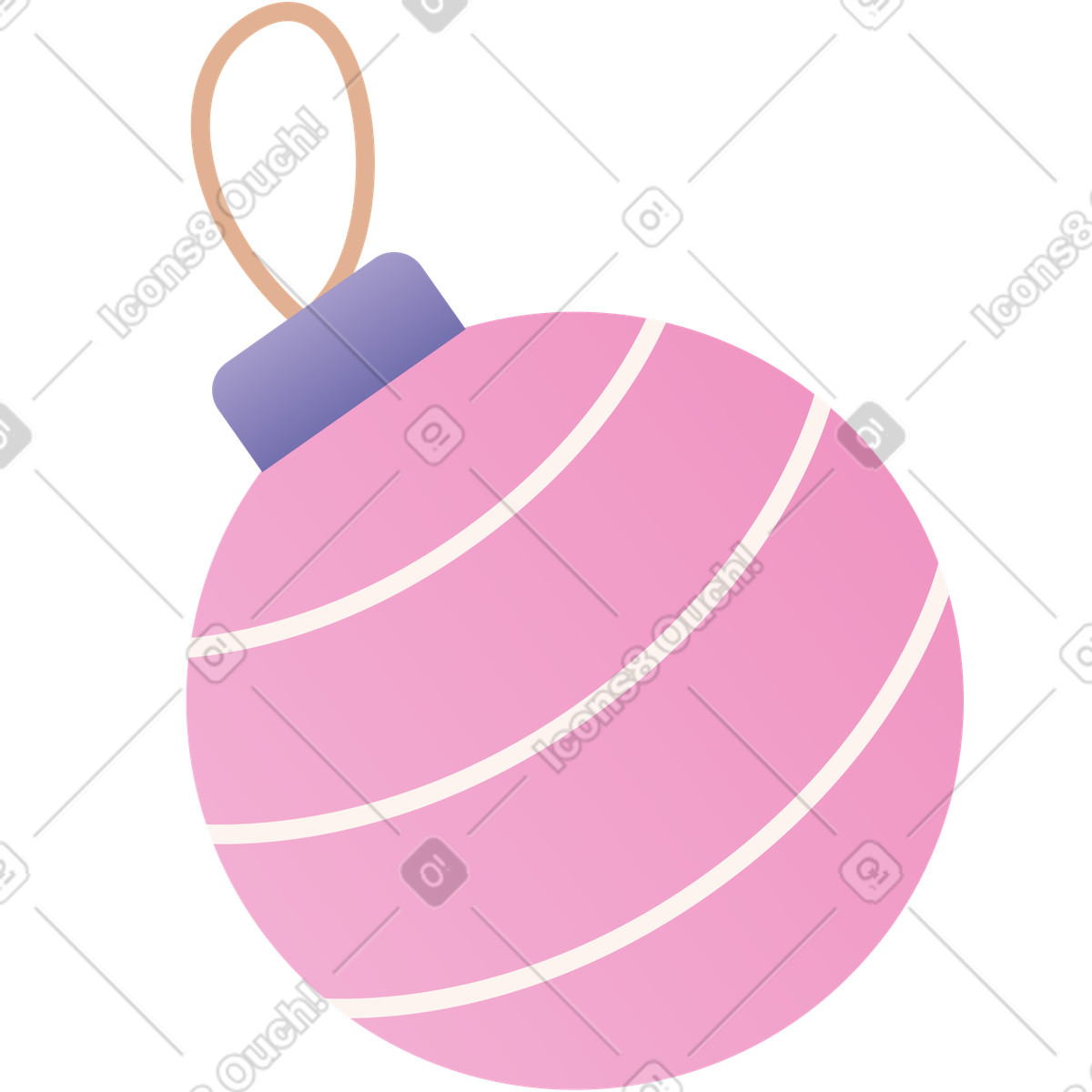 Ilustración Adorno de navidad rosa en estilo Coworking a descargar en PNG y SVG