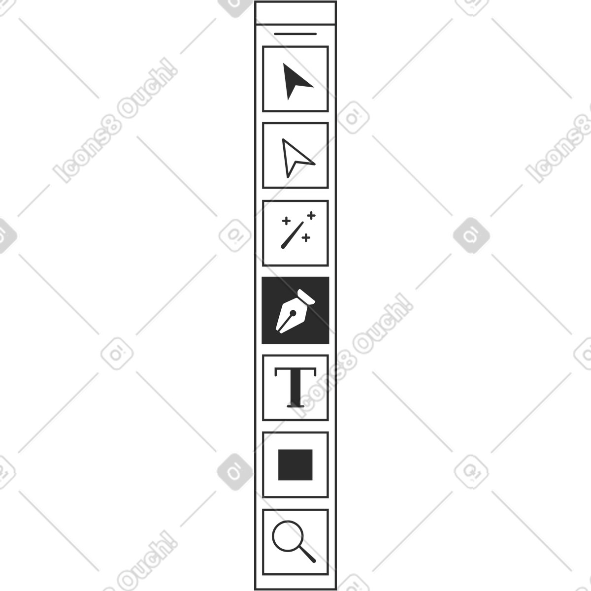 Toolbar illustration in Marginalia style download in PNG, SVG