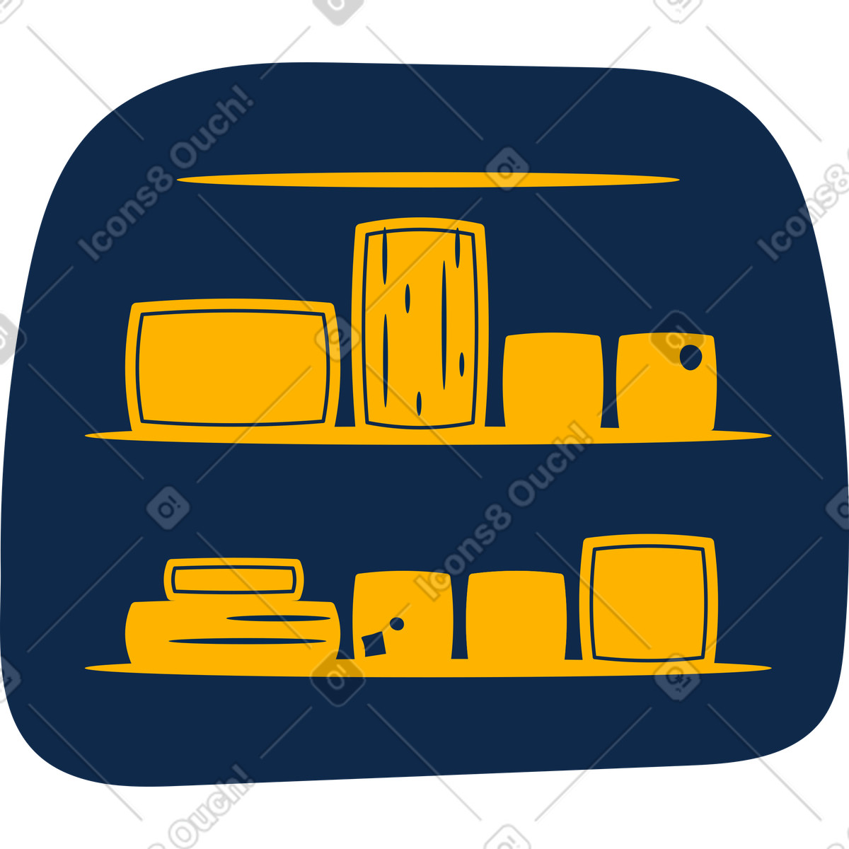 Warenhaus-Illustration im Flame-Stil als Download in PNG, SVG