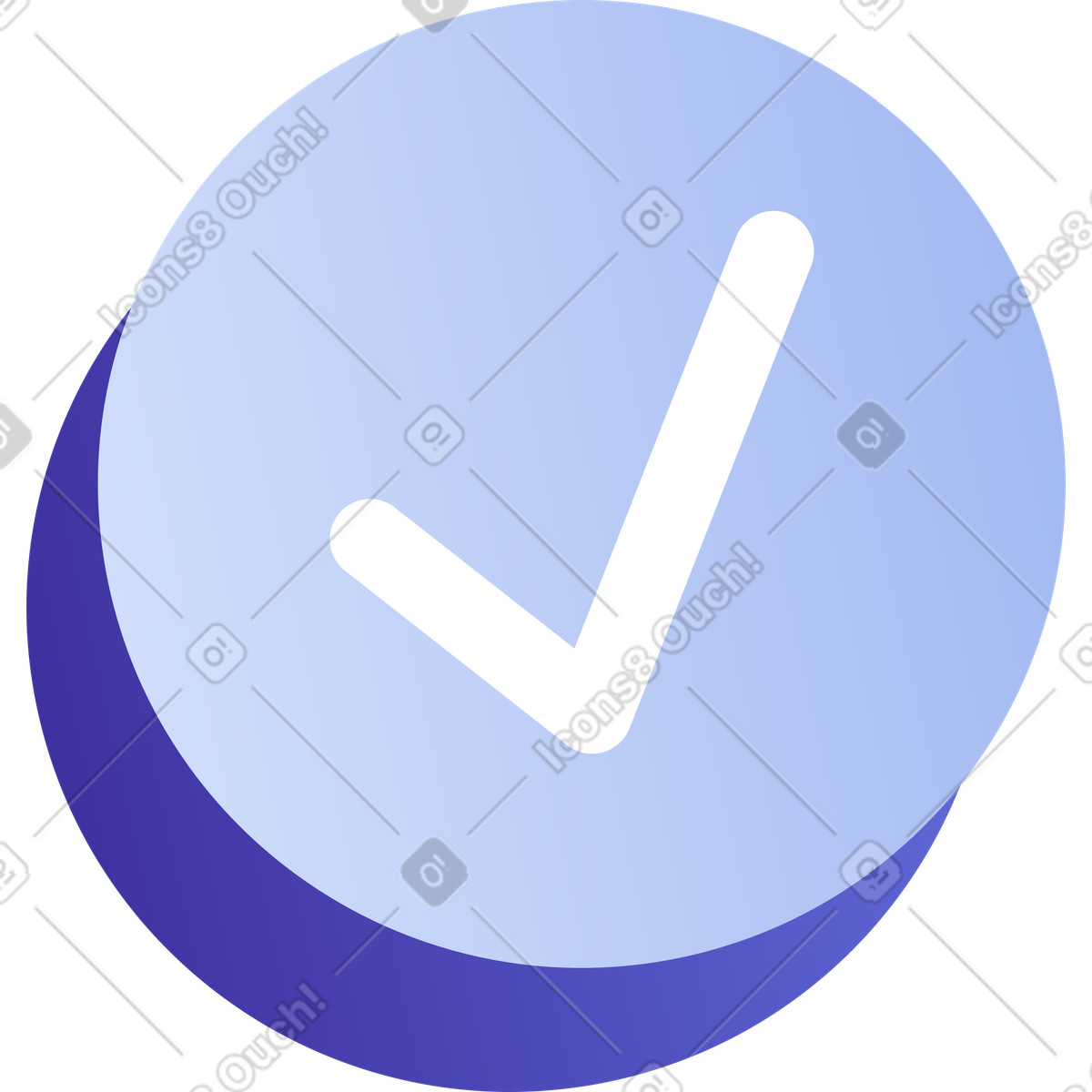 Check mark illustration in Levels style download in PNG, SVG
