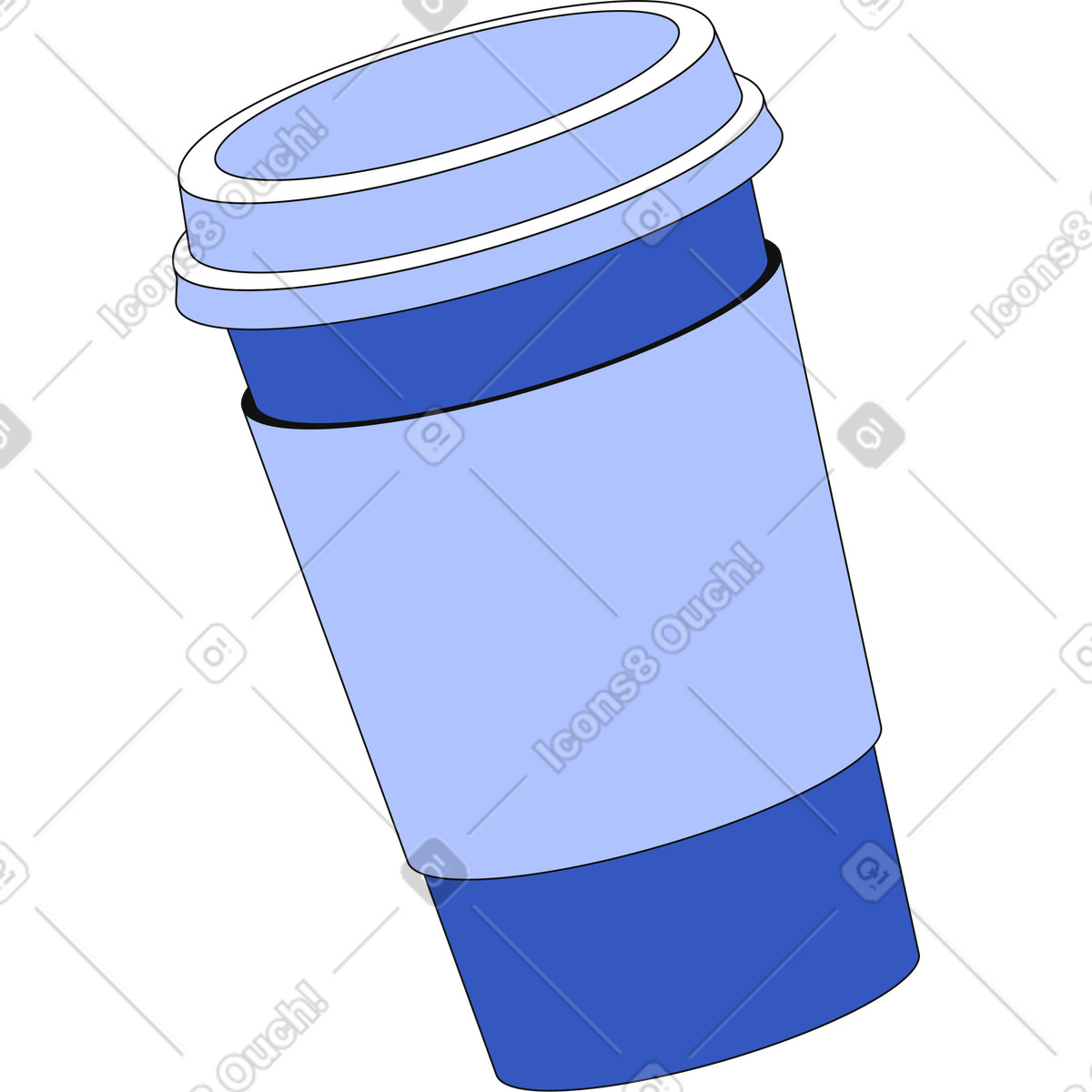 Paper cup illustration in Techny style download in PNG, SVG