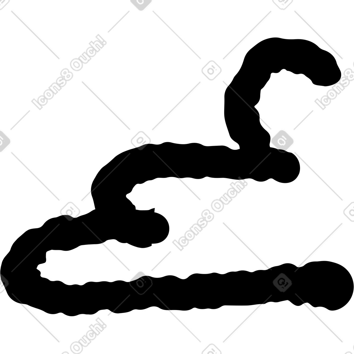 下载 Black Chalk 风格的 Half cloud puffy outline silhouette 插画，支持 PNG、SVG 格式