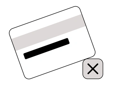 A credit card with a cancel symbol - Shade style illustration