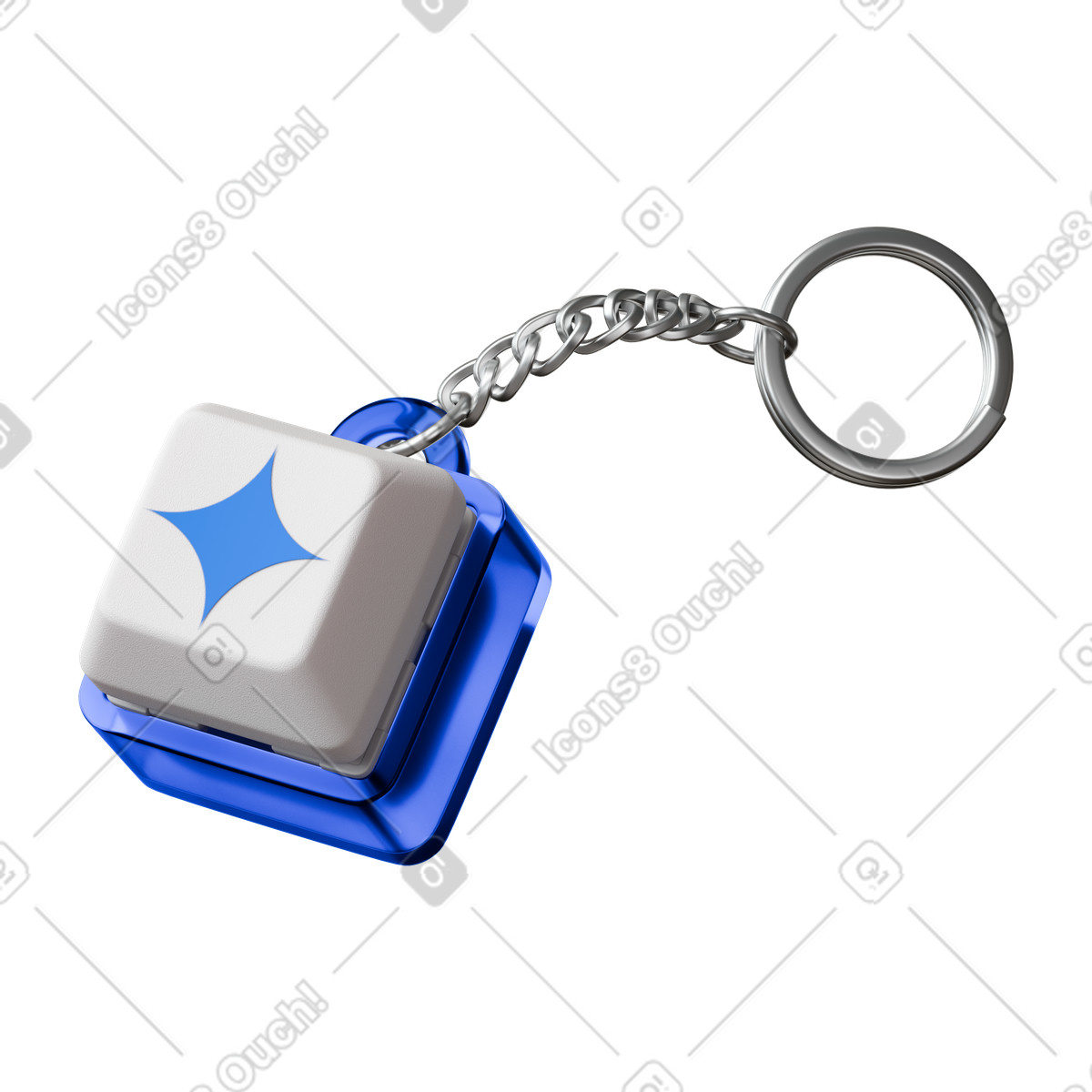 Ai keycap keychain illustration in 3D Stickle style download in PNG, SVG