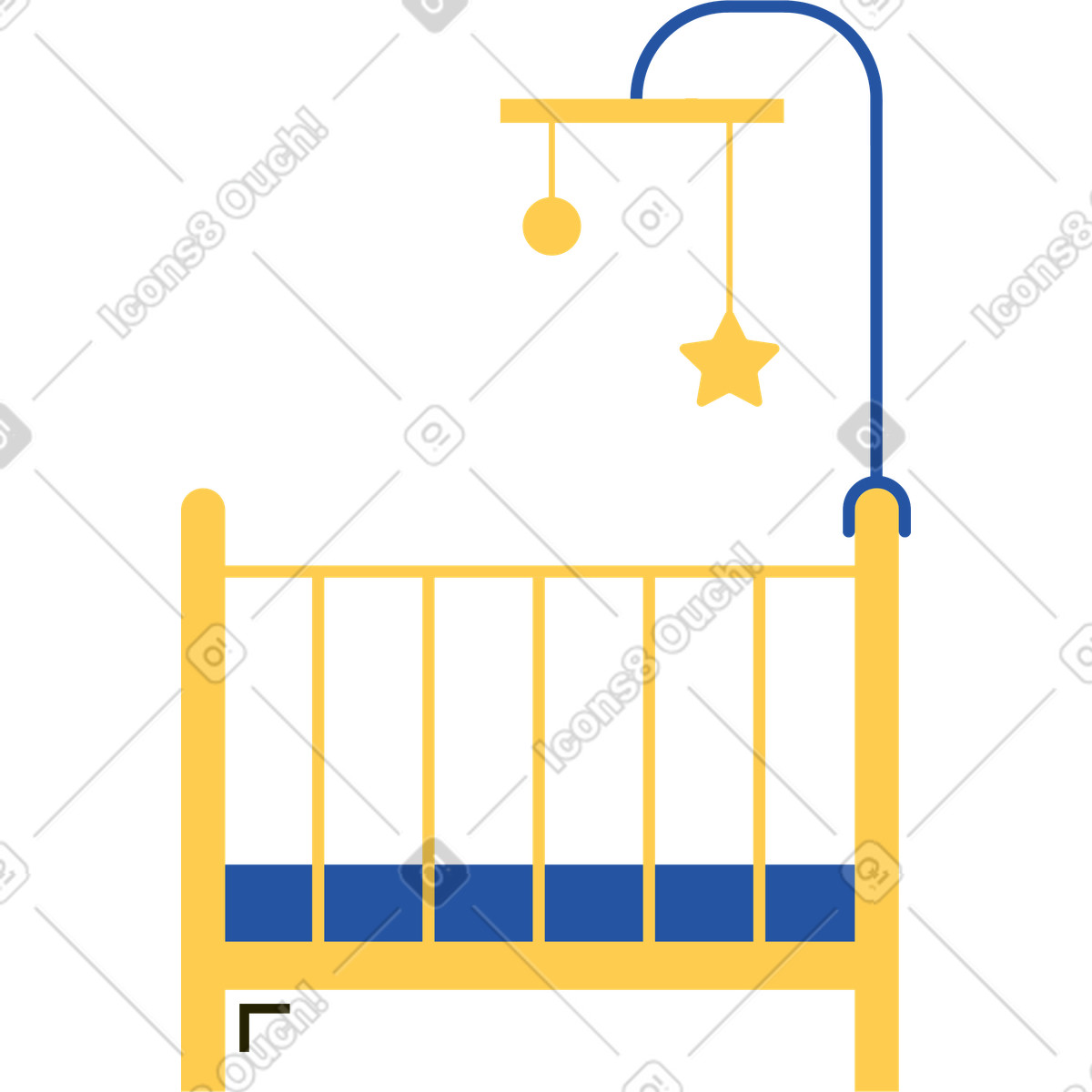 下载 Spot 风格的 婴儿床 插画，支持 PNG、SVG 格式