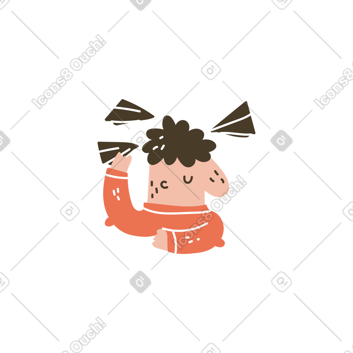 Illustration Man waiting for someone dans le style Karlsson à télécharger aux formats PNG, SVG