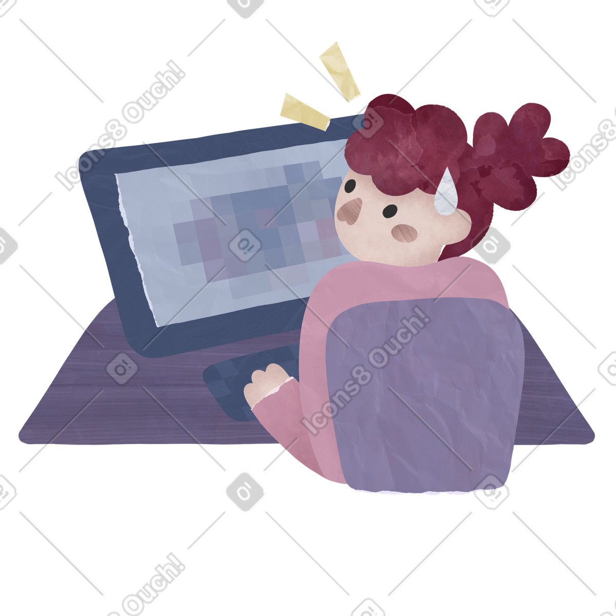 Forbidden content illustration in Papery style download in PNG, SVG