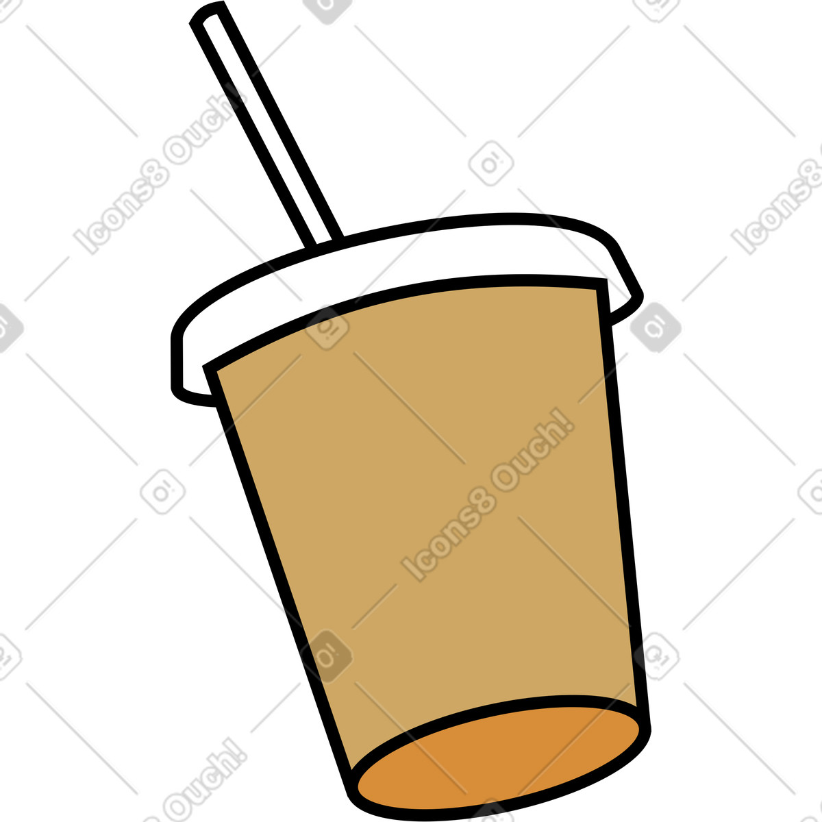 Ilustração de Copo com canudo em no estilo Kindy para baixar em PNG, SVG