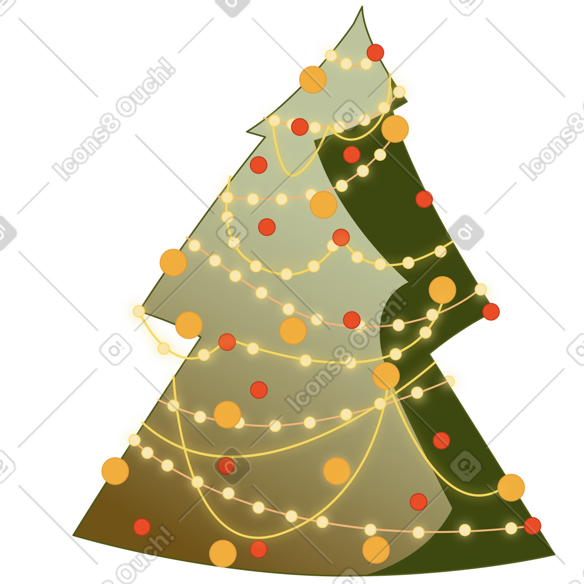 Weihnachtsbaum-Illustration im Santa Camp-Stil als Download in PNG, SVG