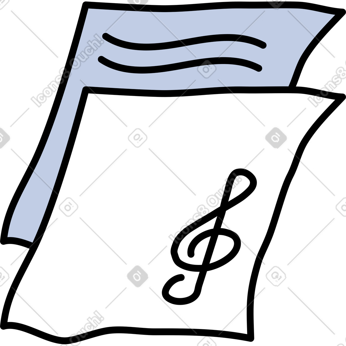 Notes スタイルの メモ付きシート のイラストをPNG、SVG形式でダウンロード