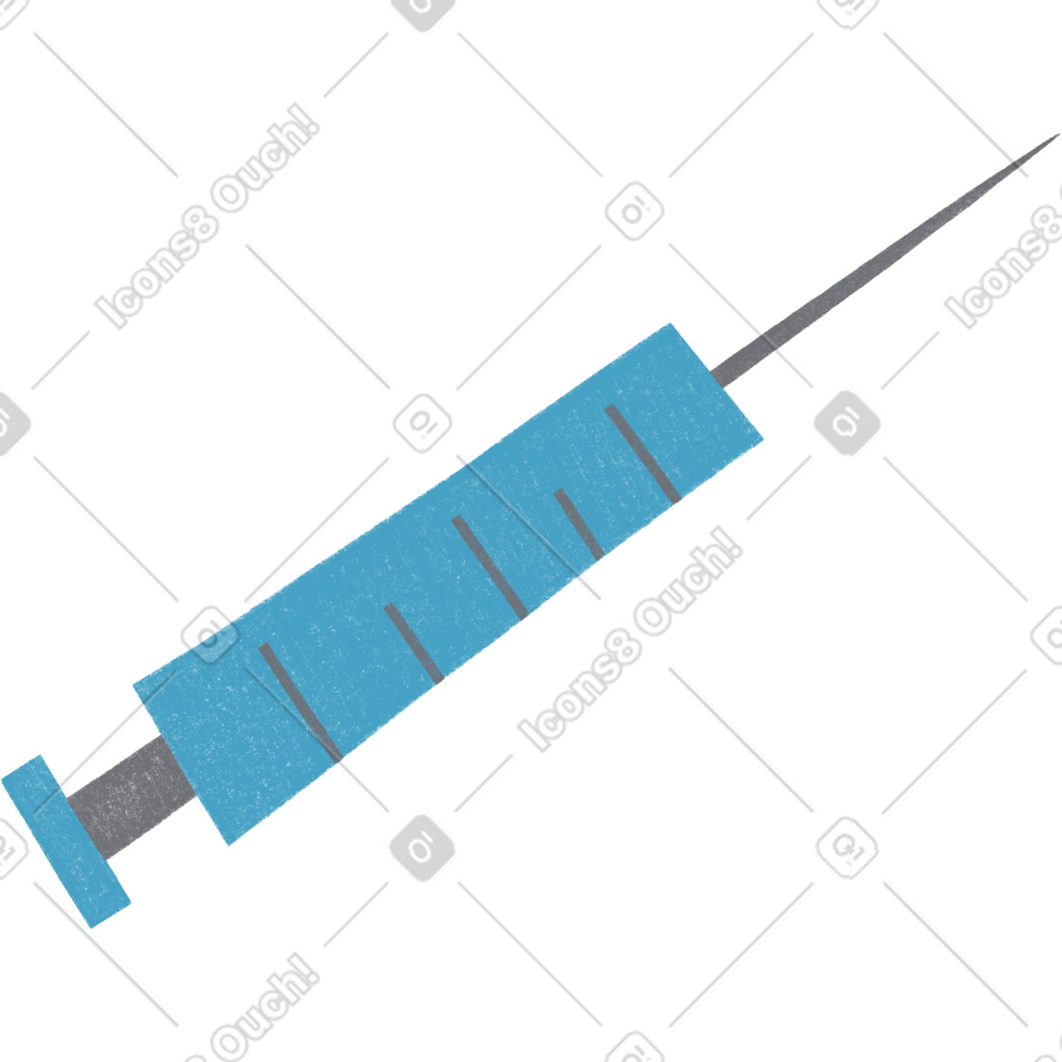Blue medical syringe illustration in Tutti style download in PNG, SVG