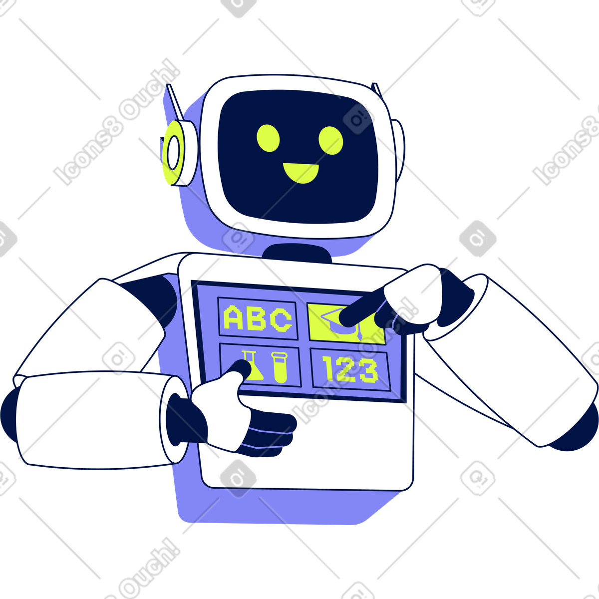 Educational robot illustration showcasing innovative technology clipart images available in PNG