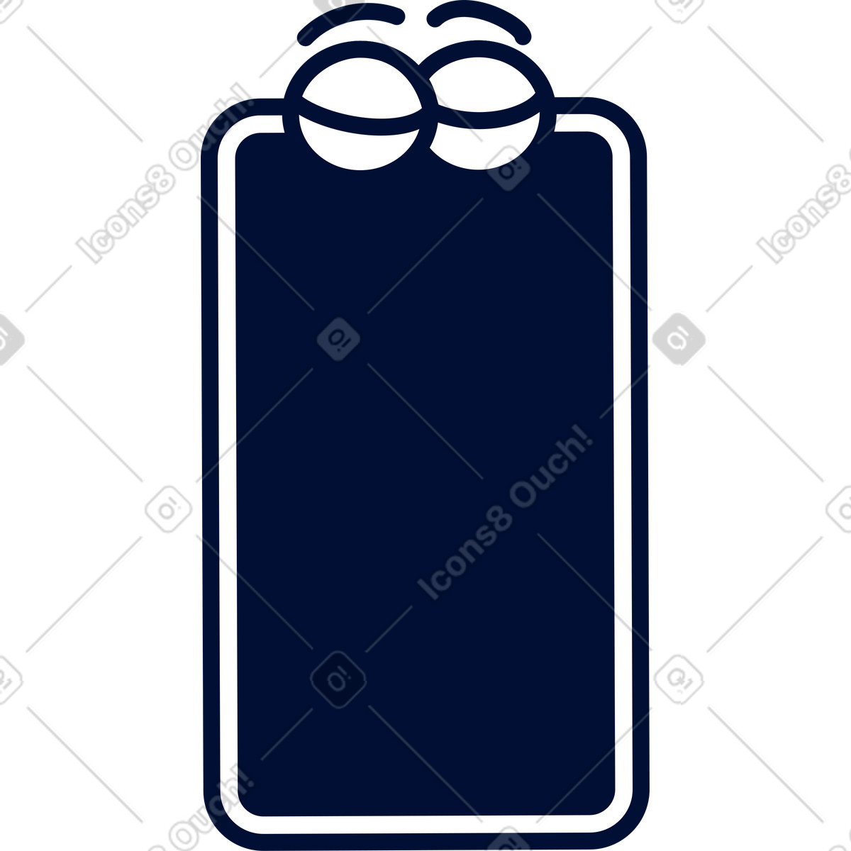 Blink 스타일의 Black smartphone with closed eyes 일러스트레이션 PNG, SVG 다운로드