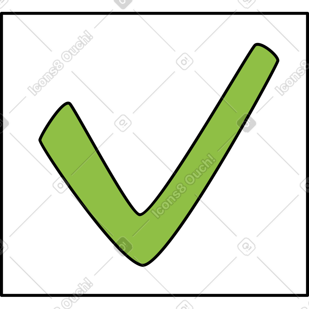 Ilustração de Marca verificação em no estilo Sitcom para baixar em PNG, SVG