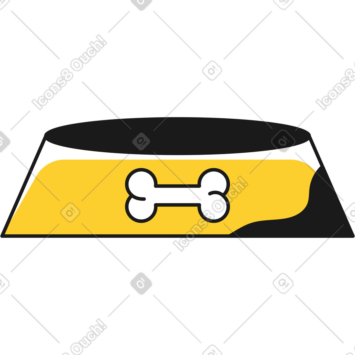 Animal bowl illustration in Taxi style download in PNG, SVG