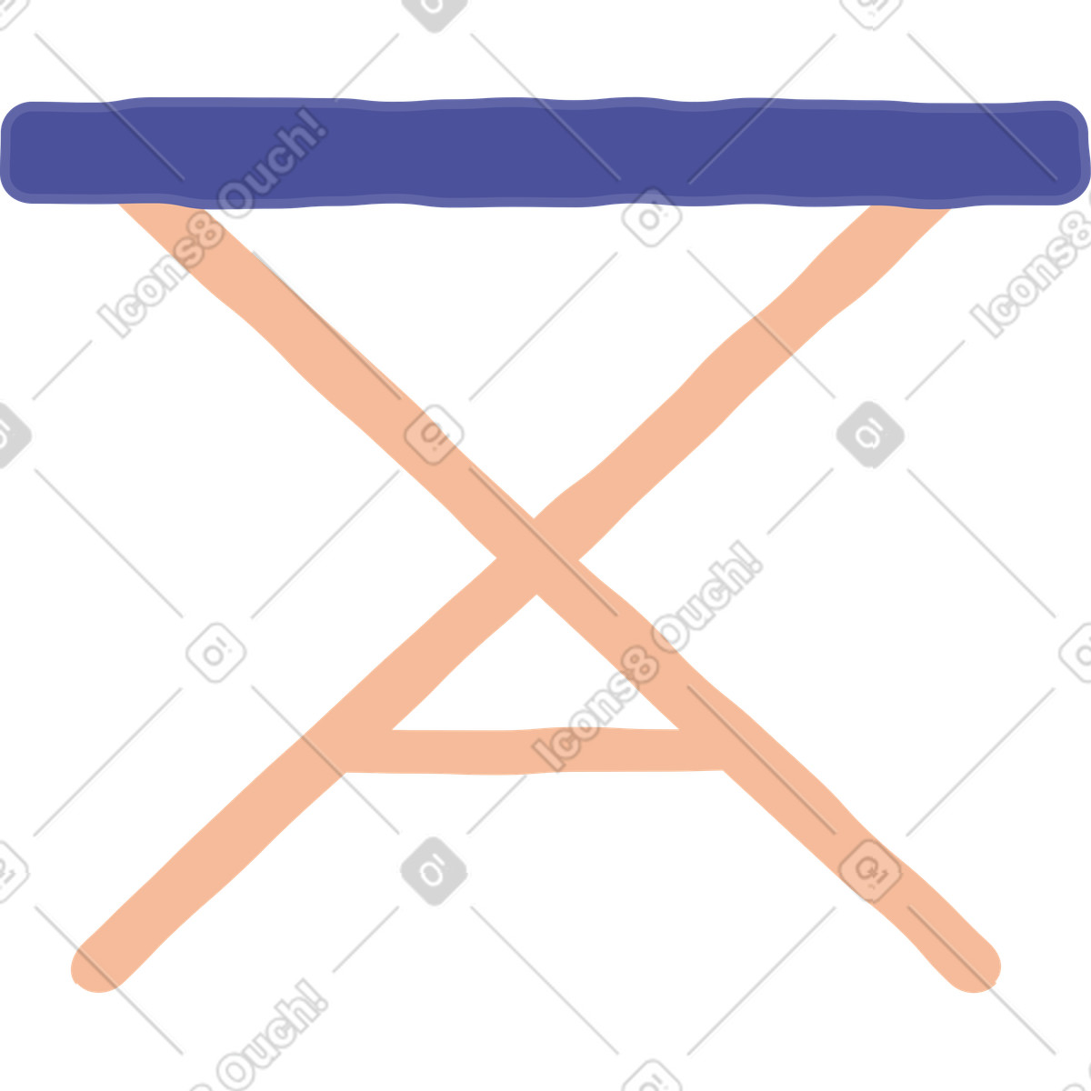 Ilustração de Cadeira dobrável em no estilo Stripy para baixar em PNG, SVG