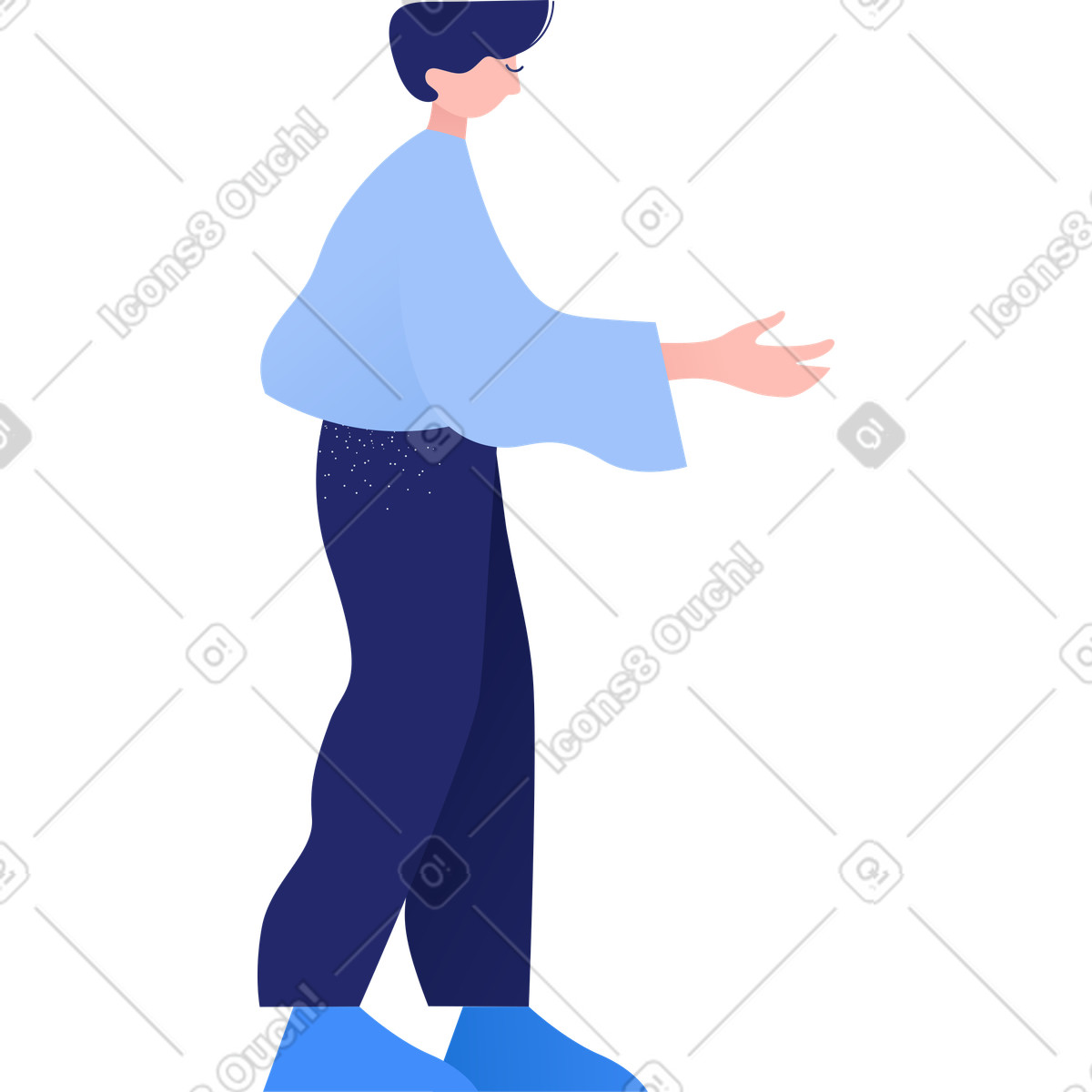 Clip スタイルの Man のイラストをPNG、SVG形式でダウンロード