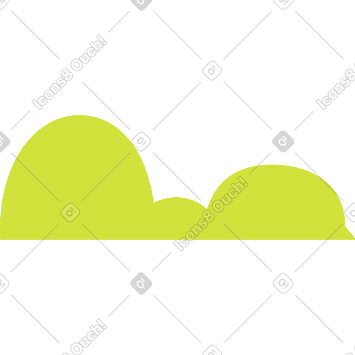 Green bush illustration featuring vibrant foliage clipart in PNG and SVG