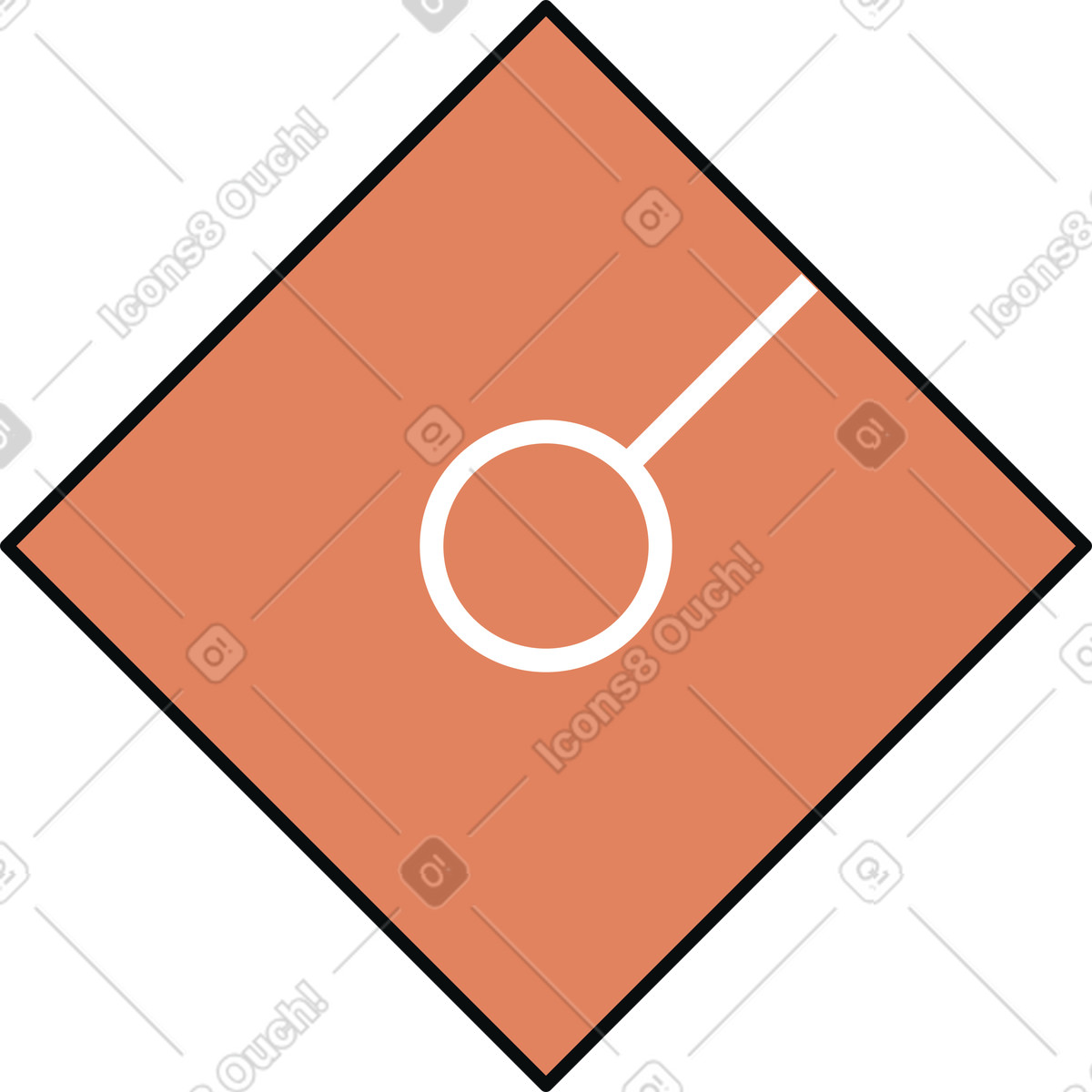 Terrakotta-quadrat-Illustration im Teko-Stil als Download in PNG, SVG