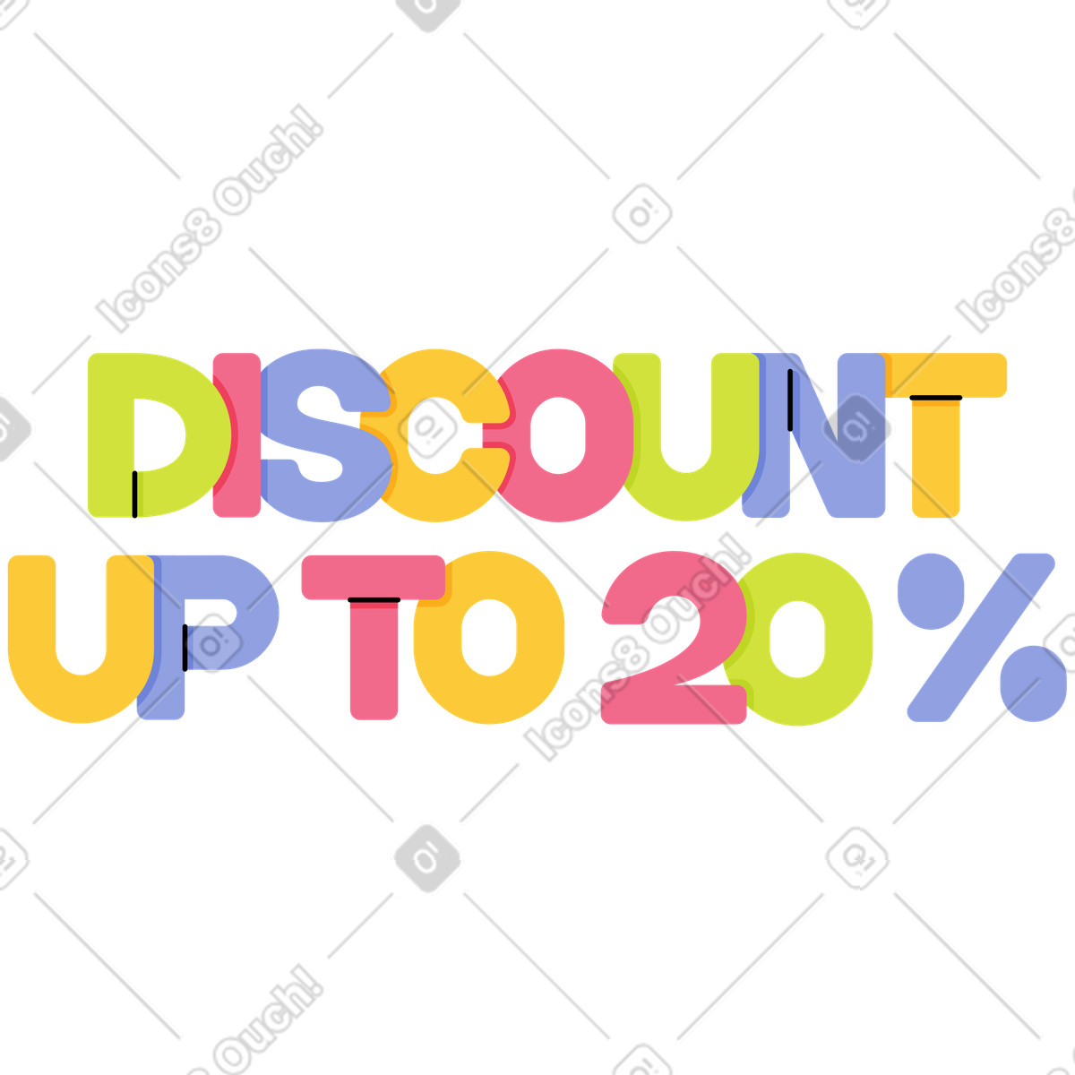 Juicy スタイルの レタリング割引最大 20% のイラストをPNG、SVG形式でダウンロード