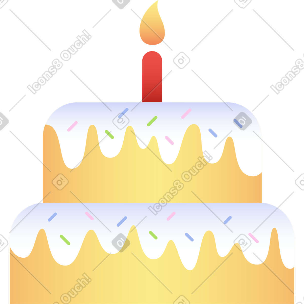 Torta di compleanno illustrazione in stile Levels scarica in PNG, SVG