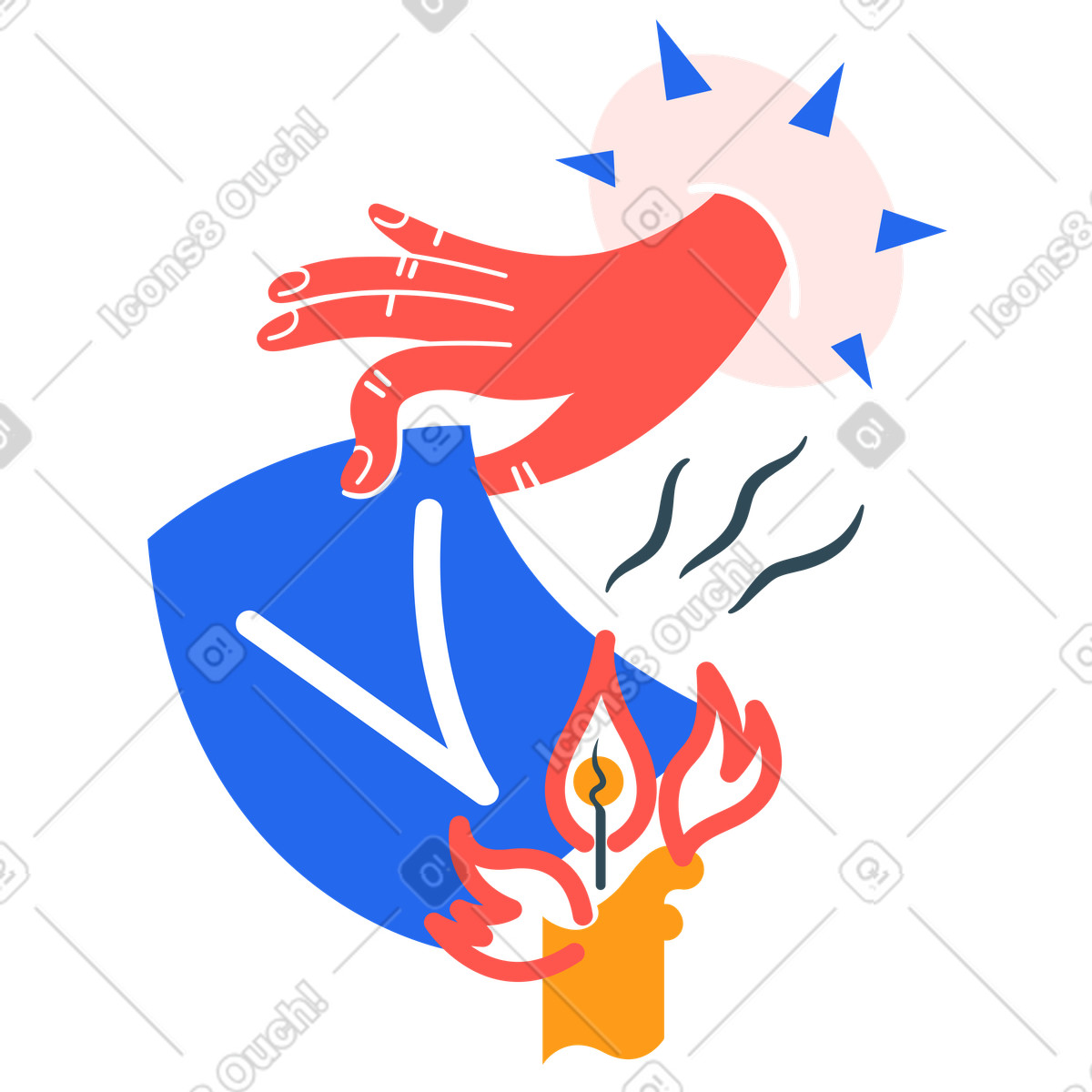 Flaming document with check mark, Delete confirmation and data removal illustration in Kingdom style download in PNG, SVG