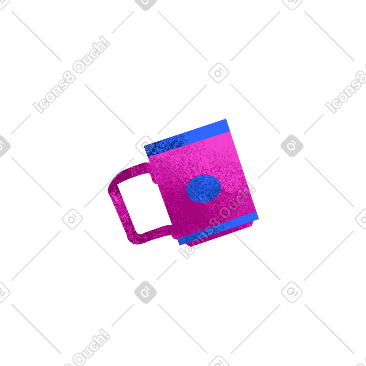 下载 Flare 风格的 Pink coffee mug 插画，支持 PNG、SVG 格式