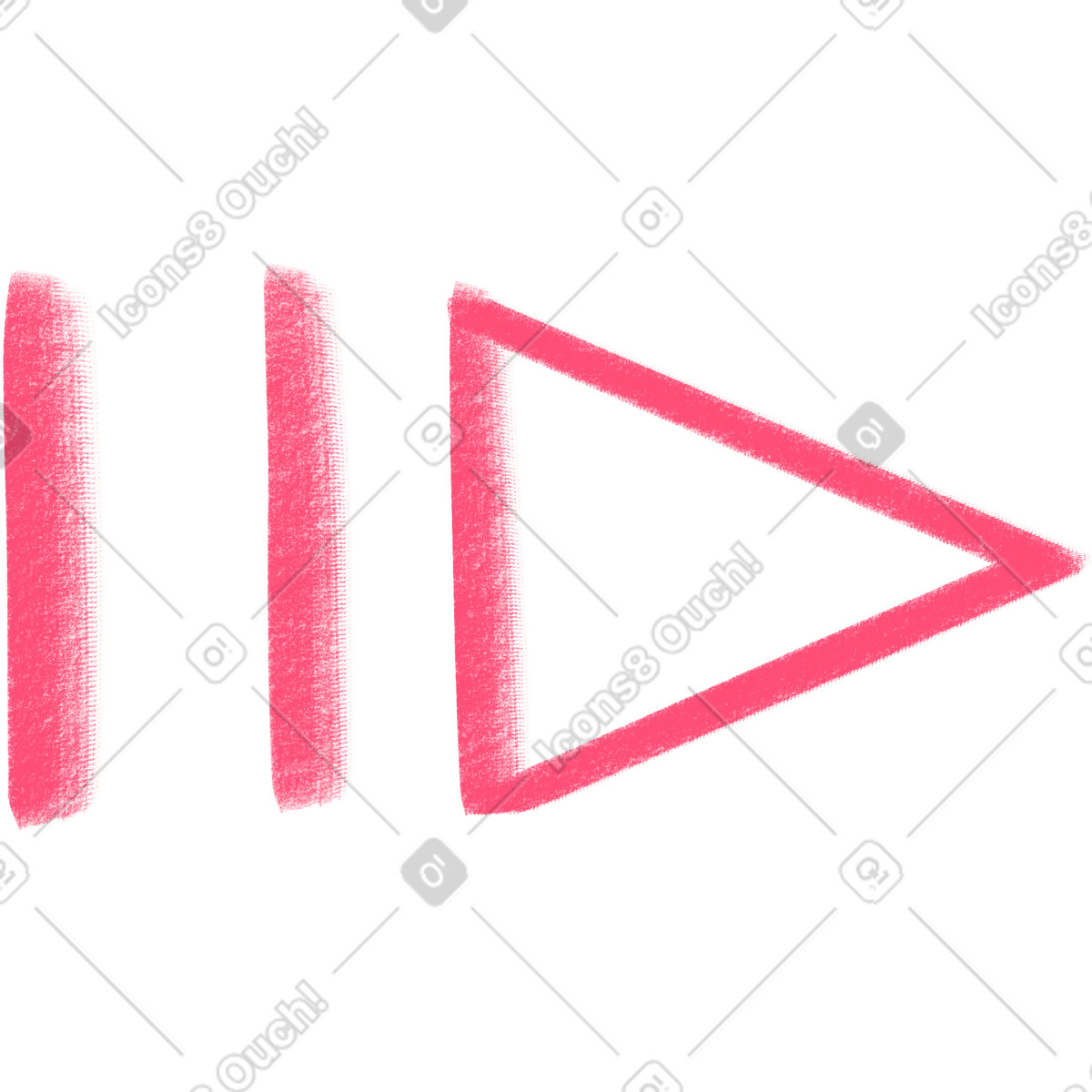 Pink play and pause symbols illustration in Doodle style download in PNG, SVG