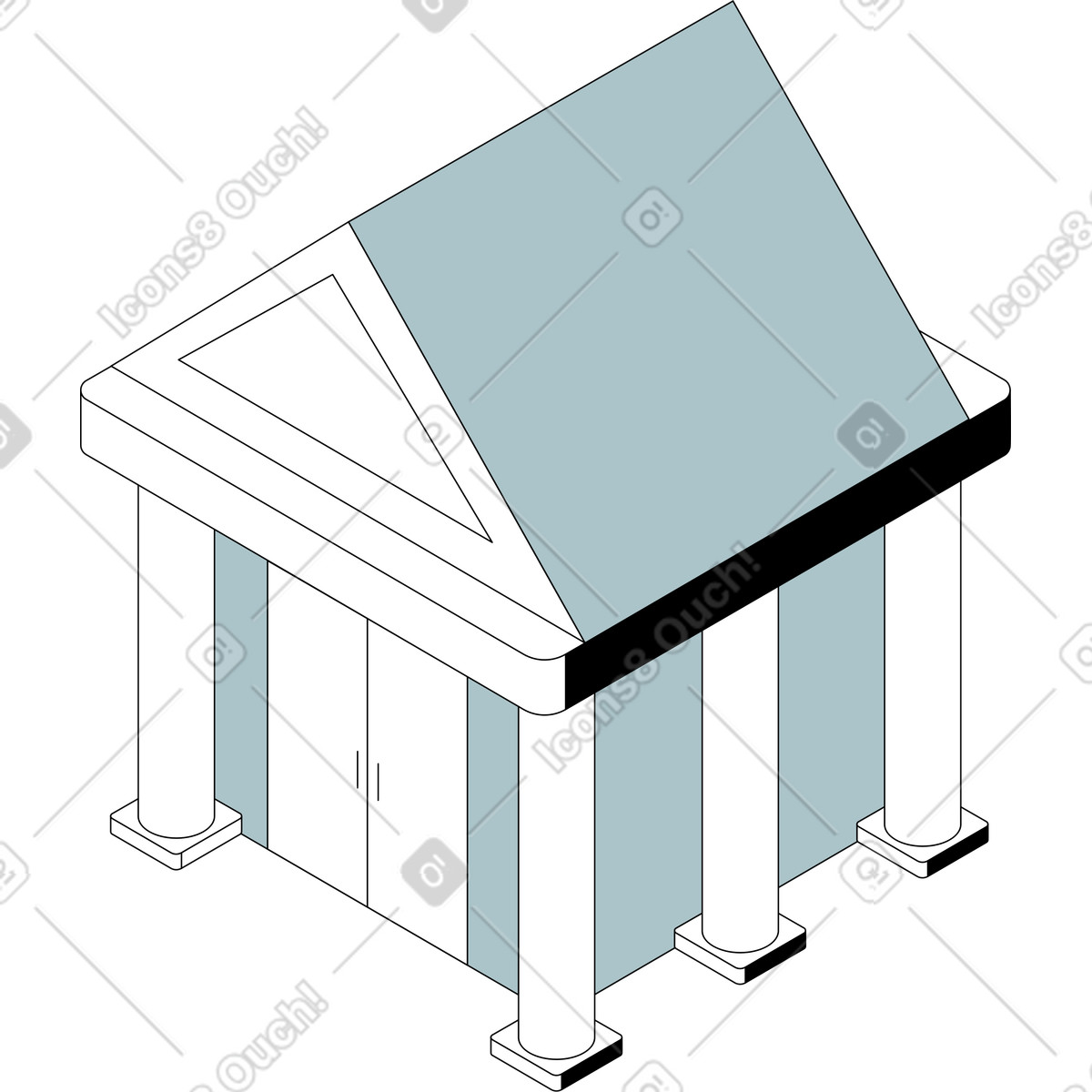 Classic bank building illustration government clipart free vectors PNG download