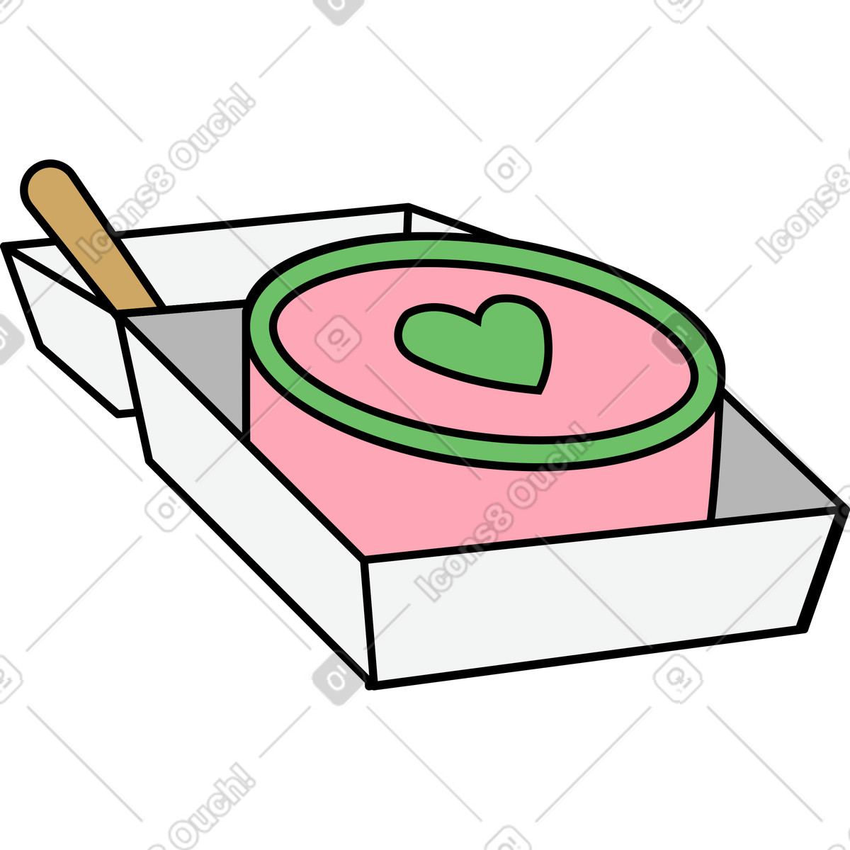 Ilustración Pastel bento en estilo Kindy a descargar en PNG y SVG