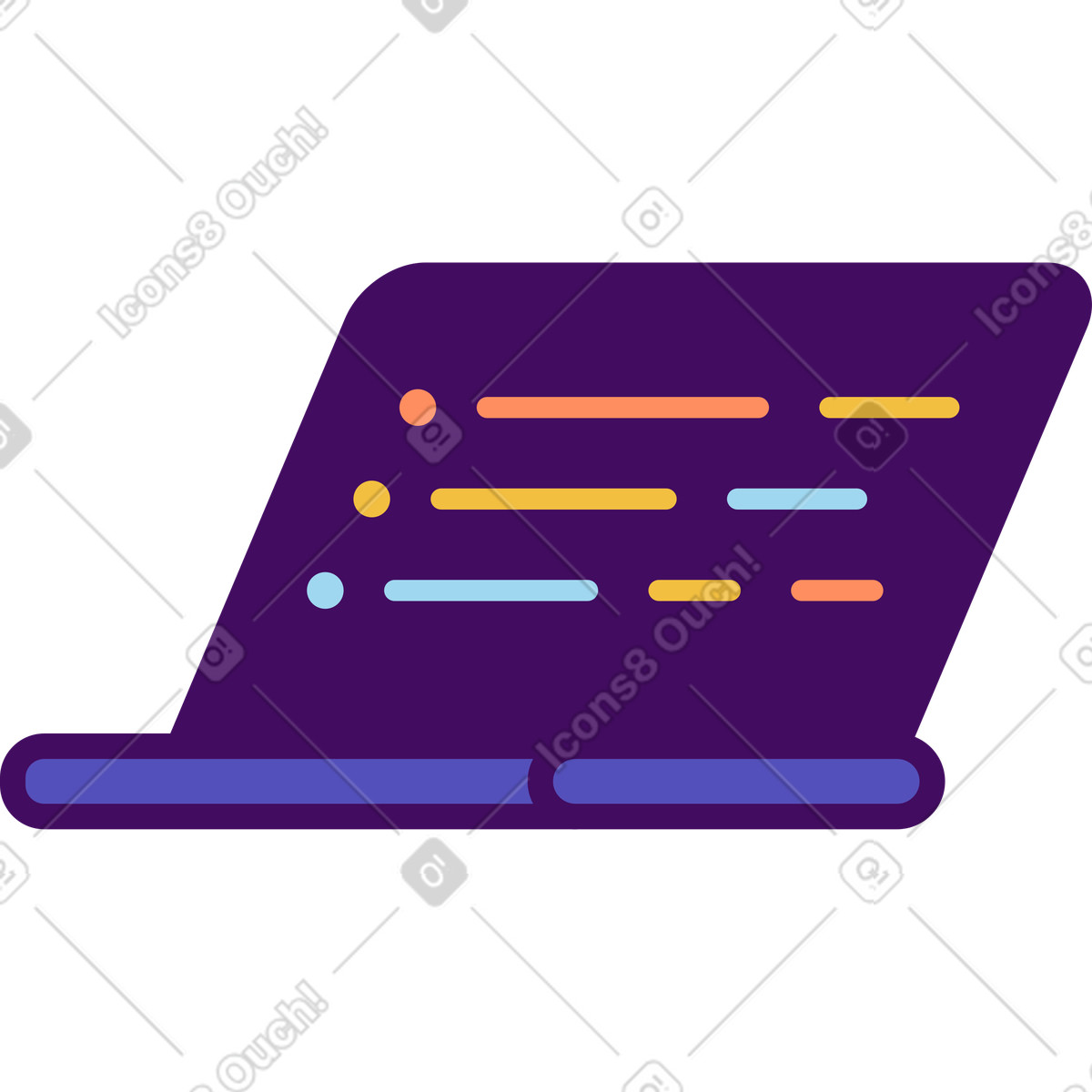 Laptop öffnen-Illustration im Simplistic-Stil als Download in PNG, SVG