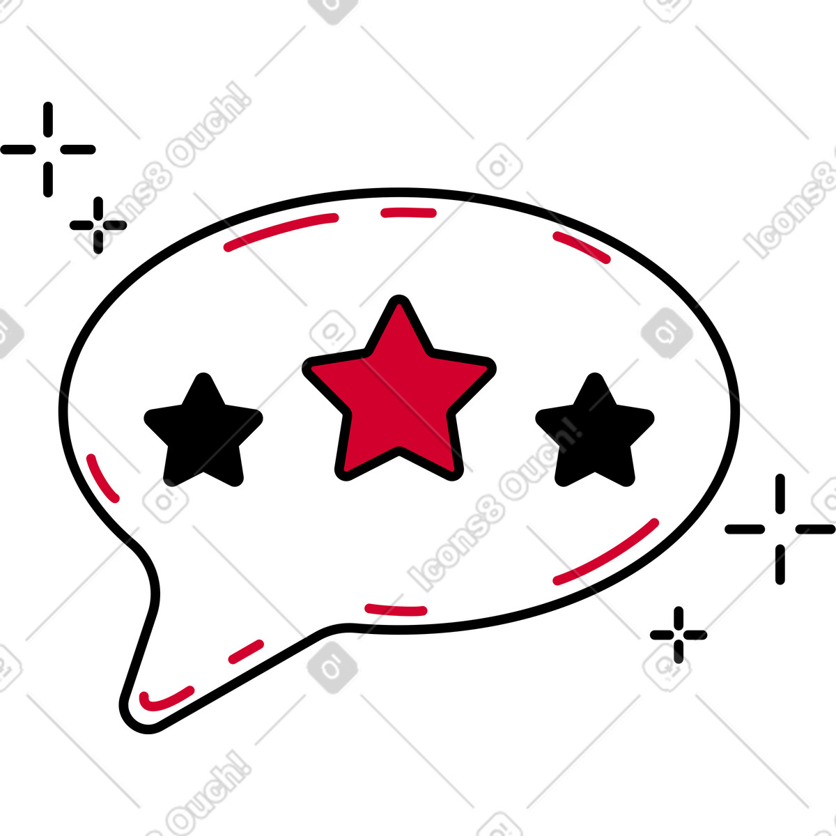 Ilustración Burbuja de revisión en estilo Ruby a descargar en PNG y SVG