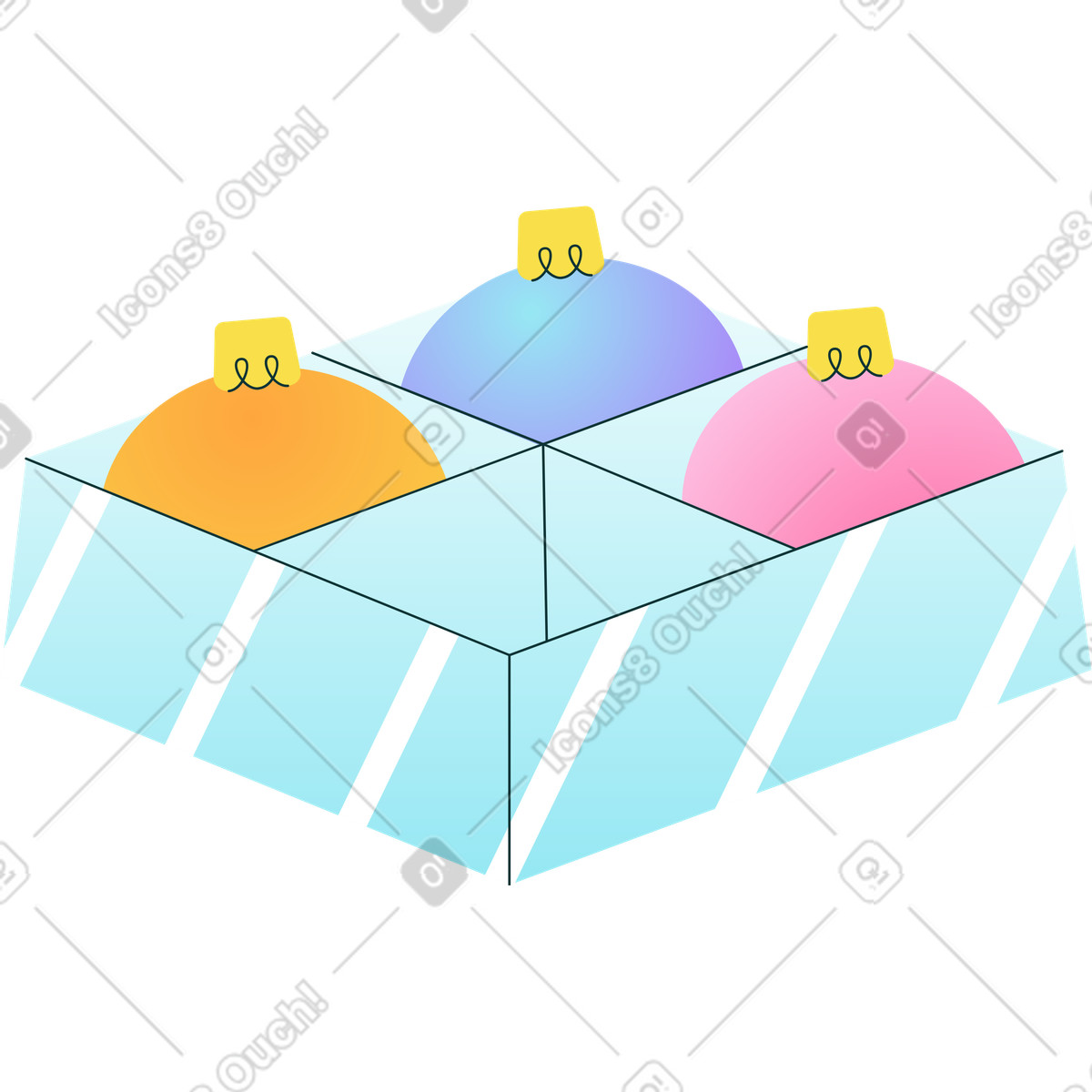 Ilustração de Enfeites natal em uma caixa no estilo Florid para baixar PNG, SVG