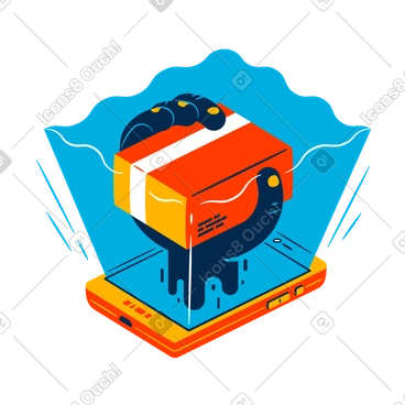 Fast delivery service by phone PNG, SVG