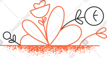 Plants composition PNG, SVG