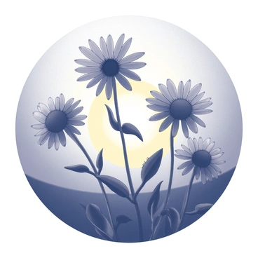 A cluster of echinacea flowers is silhouetted against a backdrop of a sunset. The flowers display their characteristic petals extending outward from a central cone. The scene captures the outline of the flowers sharply against the gradient of the sunset, showcasing the shape and details of the petals. The sky is filled with a range of hues transitioning from dark to light, accentuating the contrast with the flower silhouettes.