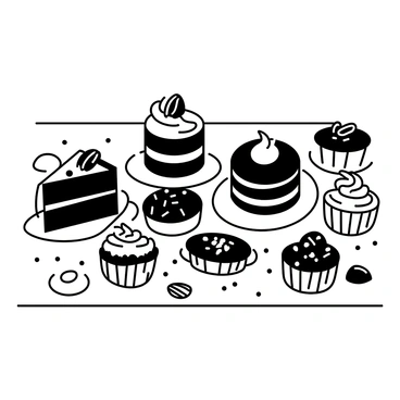 An assortment of rich chocolate desserts elegantly displayed on a polished wooden table. There are several chocolate cakes with smooth ganache frosting, each with intricate piping on top. Next to them, there are individual chocolate mousse cups topped with whipped cream and chocolate shavings. A few chocolate truffles are scattered around, showcasing different textures and shapes. In the background, there are chocolate tarts with glossy surfaces, filled with dark chocolate ganache, and adorned with fresh berries. Each dessert is arranged meticulously, creating an appealing visual feast.