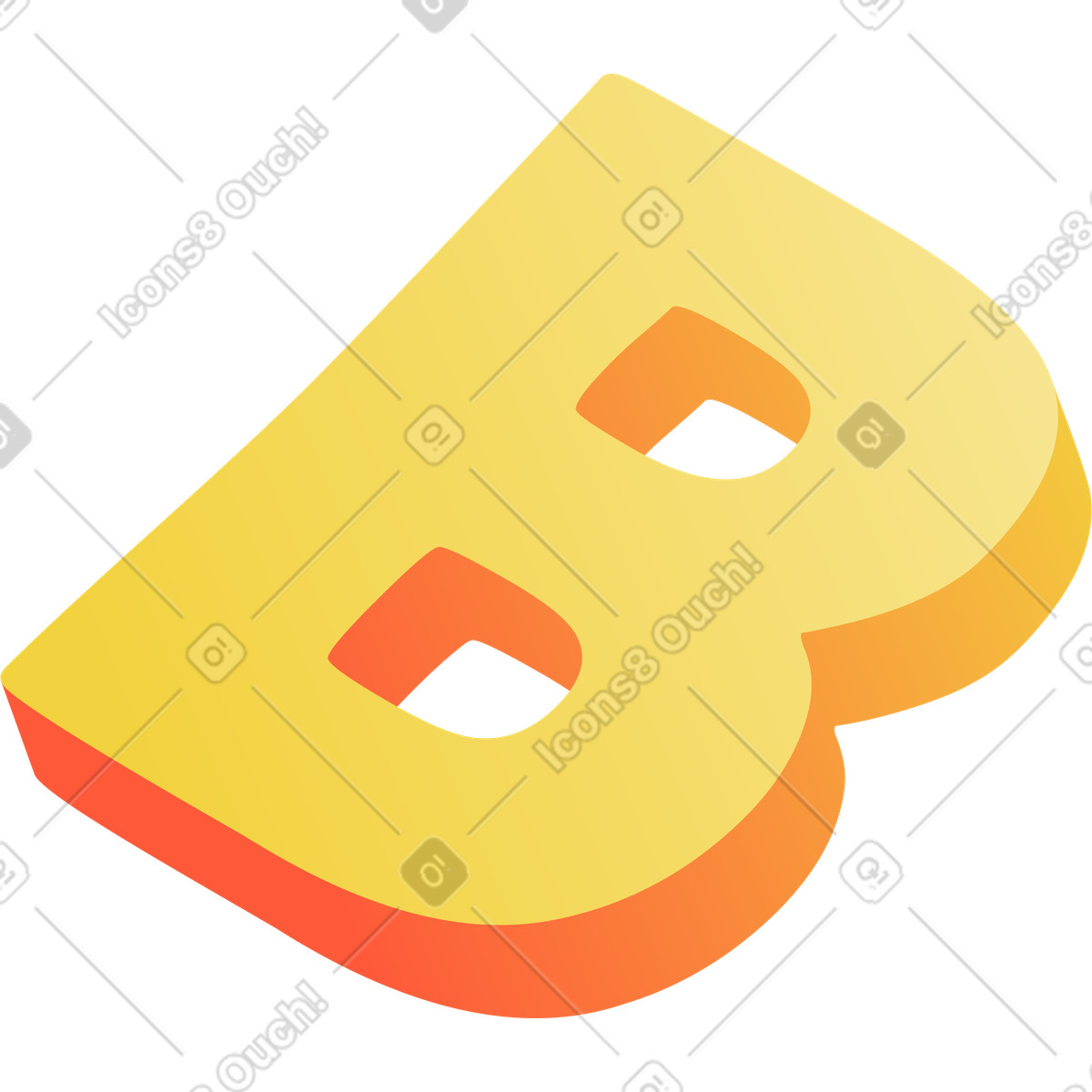 Beam スタイルの Bレター のイラストをPNG、SVG形式でダウンロード