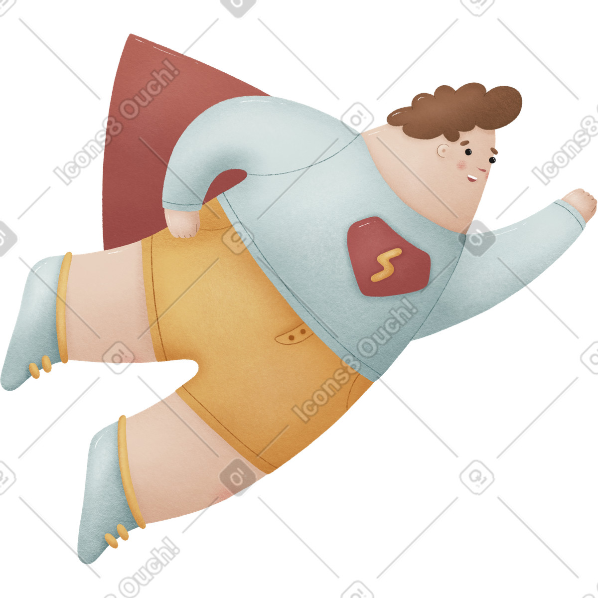 Woolly 스타일의 Superman 일러스트레이션 PNG, SVG 다운로드