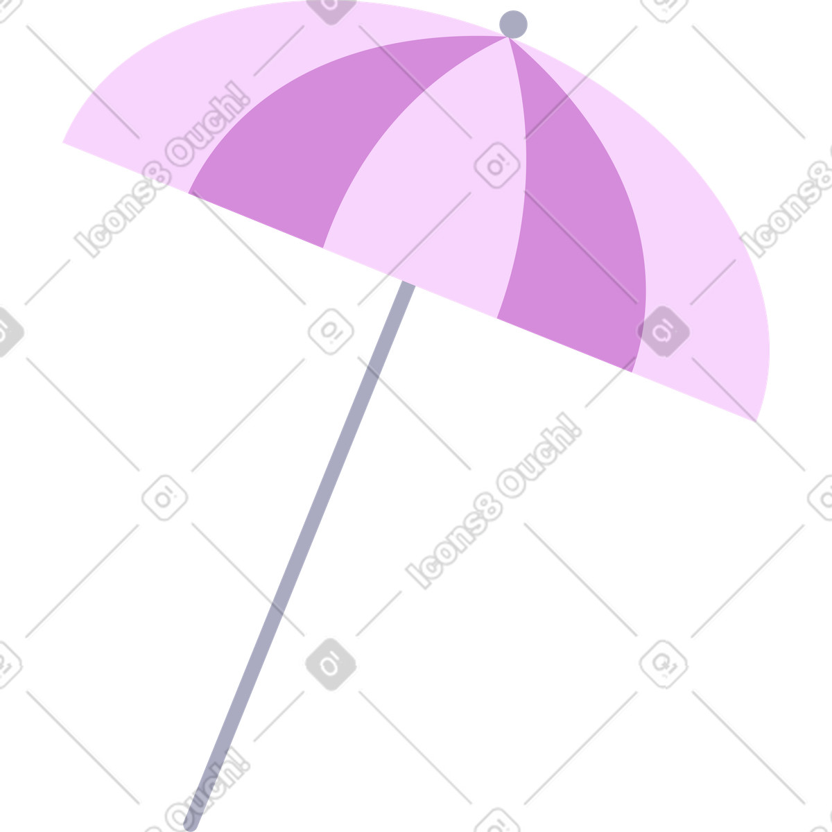 下载 Marginalia 风格的 Pink striped beach umbrella 插画，支持 PNG、SVG 格式