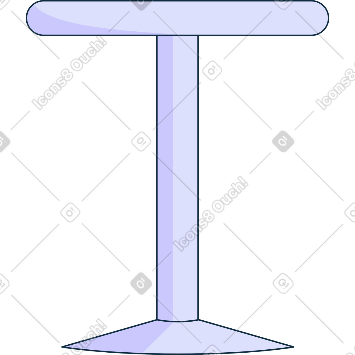 Purple table illustration in Bubble gum style download in PNG, SVG