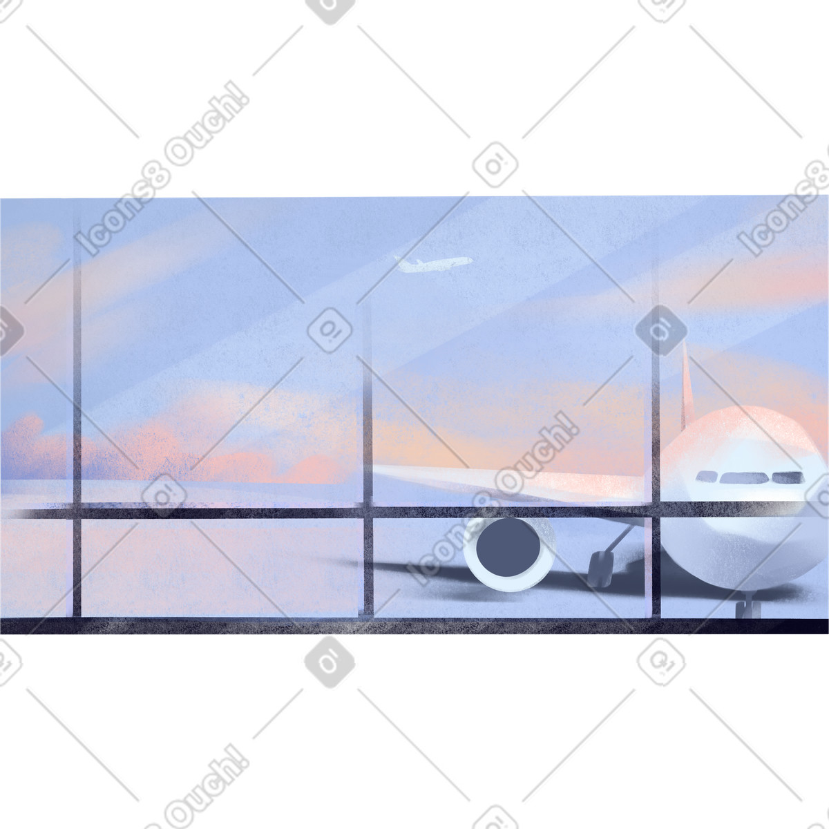 Airport illustration clipart featuring vector graphics available for download in PNG