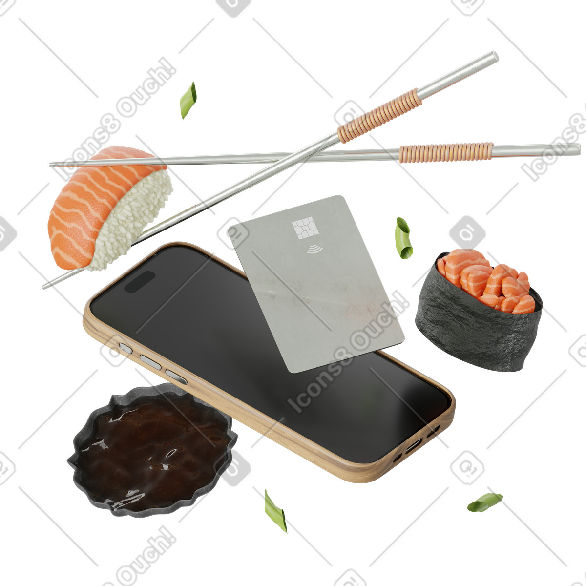 Ilustración animada Online food ordering and delivery en estilo 3D Modern a descargar en GIF, Lottie (JSON), AE