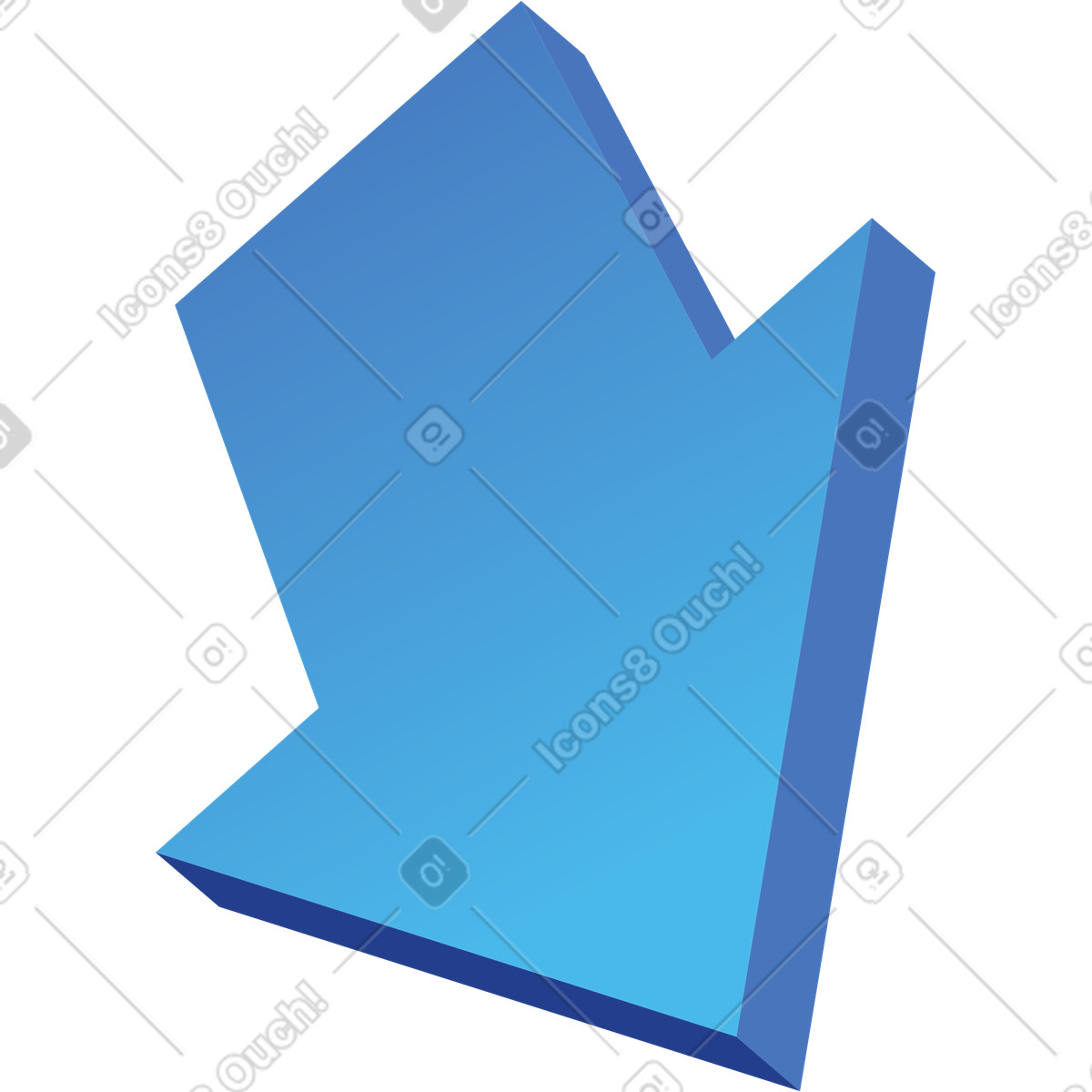 Quantum 스타일의 Arrow down 일러스트레이션 PNG, SVG 다운로드