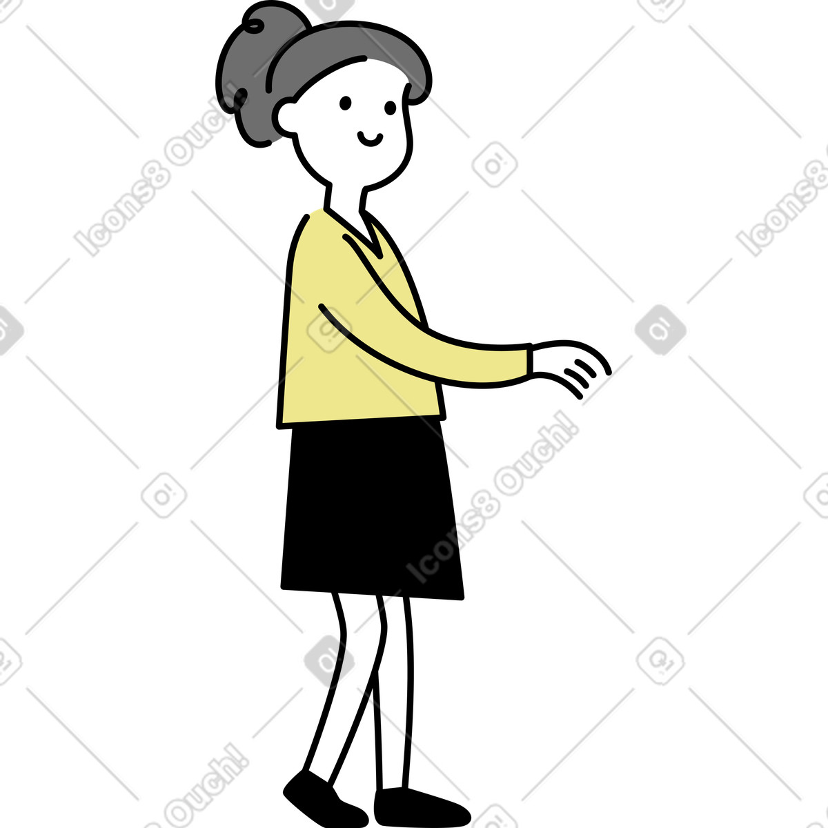 Ilustração de Mulher jovem em no estilo Mochi para baixar em PNG, SVG