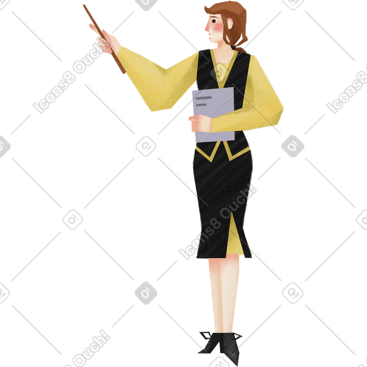 Insegnante illustrazione in stile Family scarica in PNG, SVG